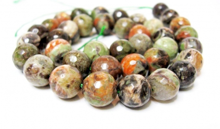 Rhyolith 10 mm Kugel facettiert Edelstein Strang